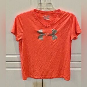 UNDER ARMOUR~Girls Rebel Pink Heat Gear Loose Fit T-shirt~Youth Large~080